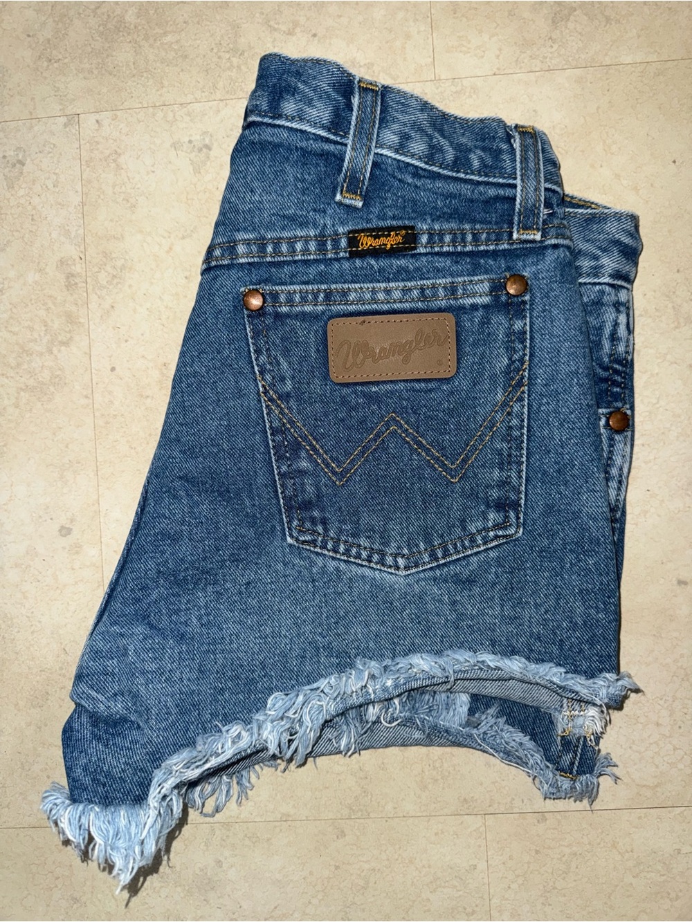 Wrangler Blue Denim Cutoff Shorts